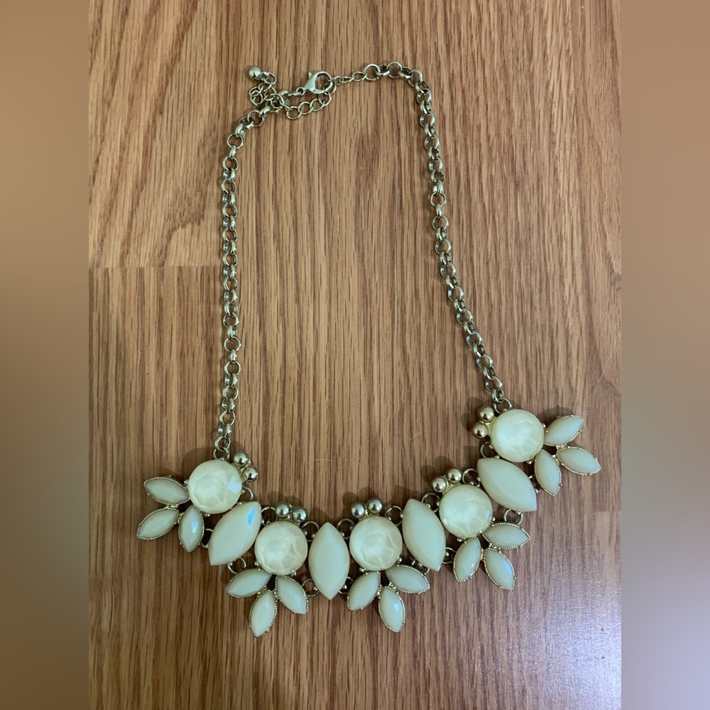 Cream and Gold Statement Necklace